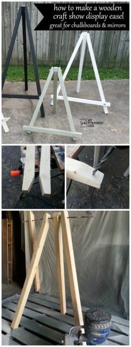 My Repurposed Life How to make a diy easel for craft shows, chalkboards, mirrors and more.