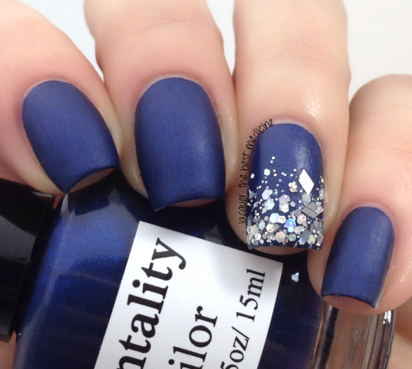 Navy blue matte& sparkles