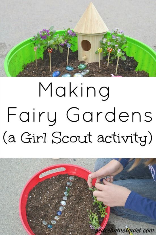Need an activity to do with your Girl Scouts or other large group? Making fairy gardens is tons of fun, inspires children’s