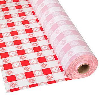 Our Red Gingham Plastic Table Roll is ideal for covering tables at any western theme party or barbecue.