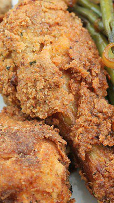 Oven Fried Buttermilk Chicken ~ It’s tender, delicious and so very crispy… Better than take out fried chicken.