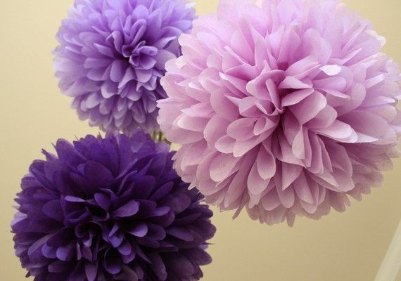 Pansy .. Tissue Paper Poms / Weddings / Bridal Shower by PartyPoms