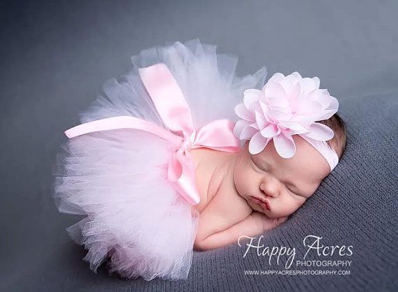 Pink Newborn Tutu and Headband, newborn tutu, baby tutu, newborn photography prop, birthday tutu