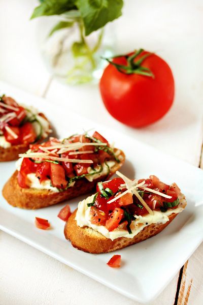 Roasted Garlic and Tomato Bruschetta Recipe | My Baking Addiction