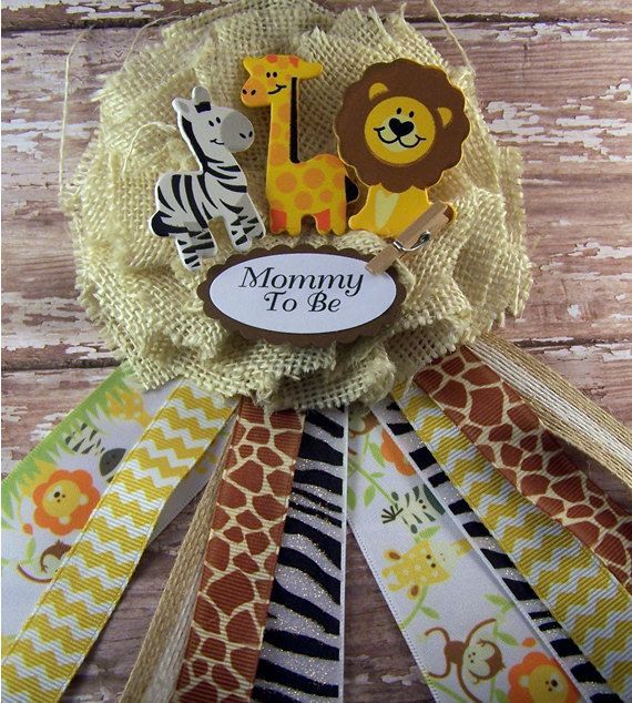 Safari Animals Mommy To Be Corsage Baby Shower by BloomingParty, $16.00