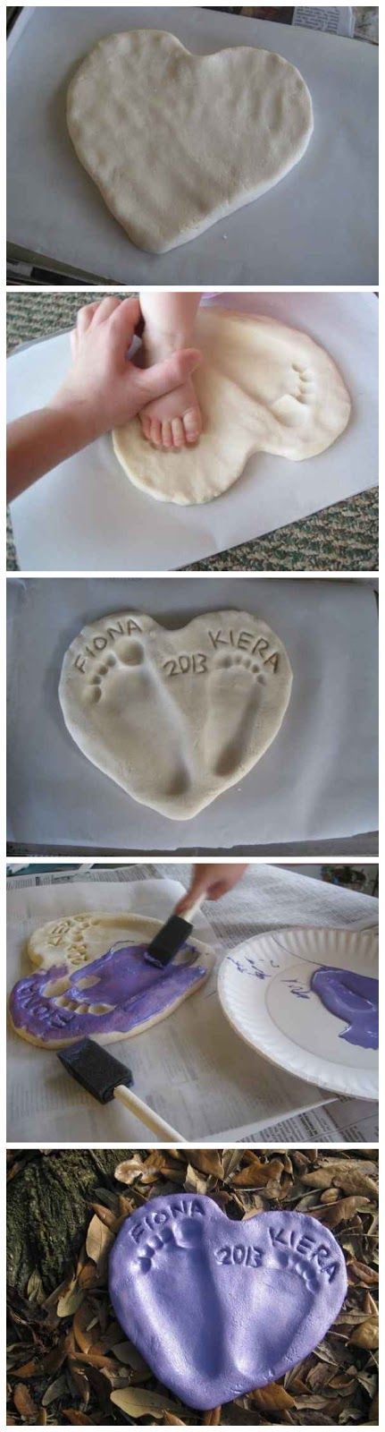 Salt Dough Footprints Heart Tutorial…great gift idea for any occasion!