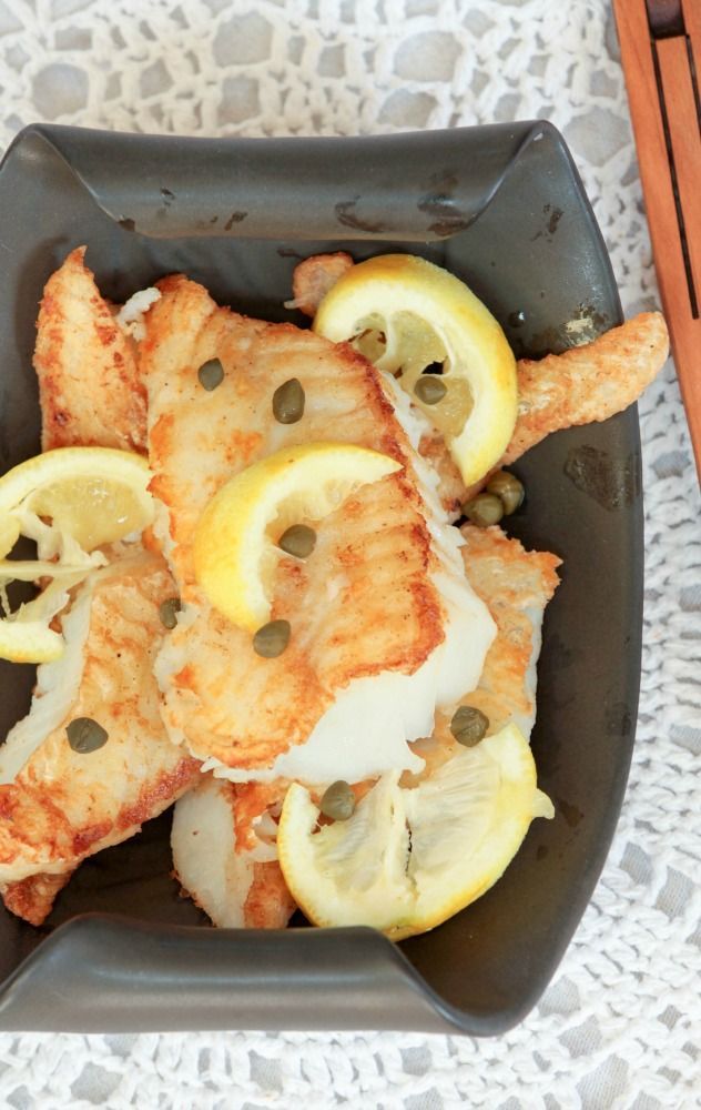 Simple & Quick – Crispy Cod with Lemon, Butter & White Wine Sauce – Low Calorie, Low Fat, Healthy Dinner