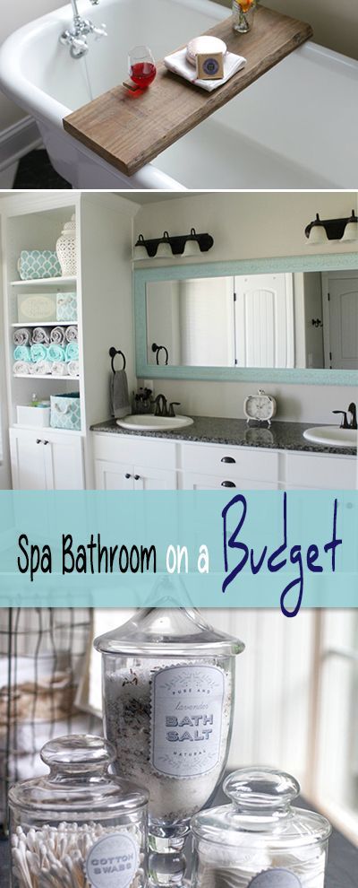 Spa Bathroom on a Budget • DIY projects and advice for turning your boring bath into a spa like retreat, on a budget!