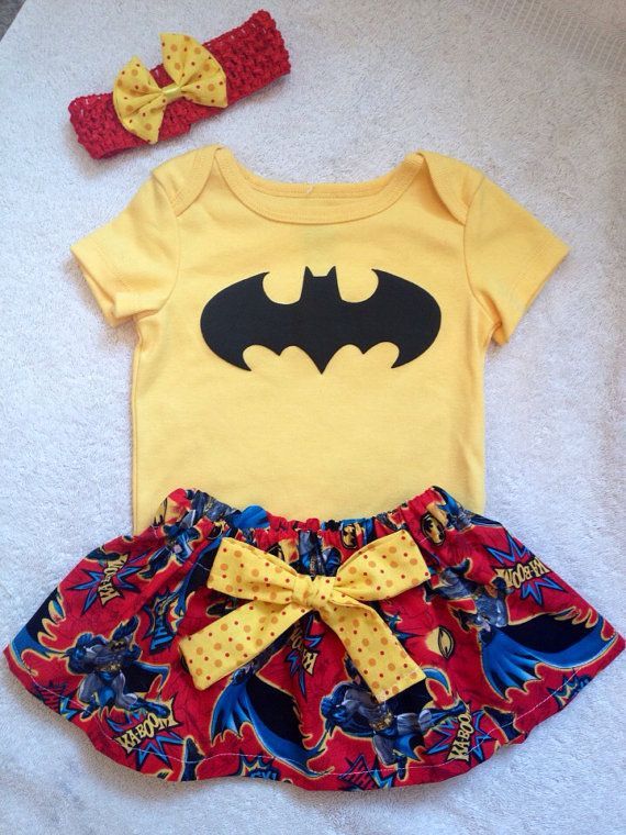 Super Hero Batman batgirl Wonder women outfit baby girl by MM4CC, $29.50