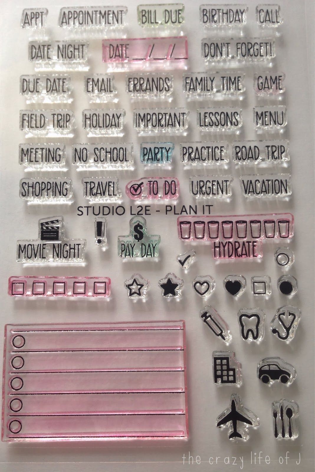 The Crazy Life of J: Things I Like: The Studio L2E Plan It Stamp Set- “label it” stamps for erin condren planner!