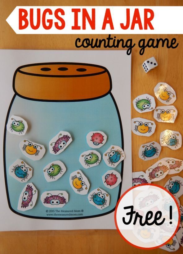 This bug math game is a fun spring counting activity.  Great for a preschool insect theme, too!