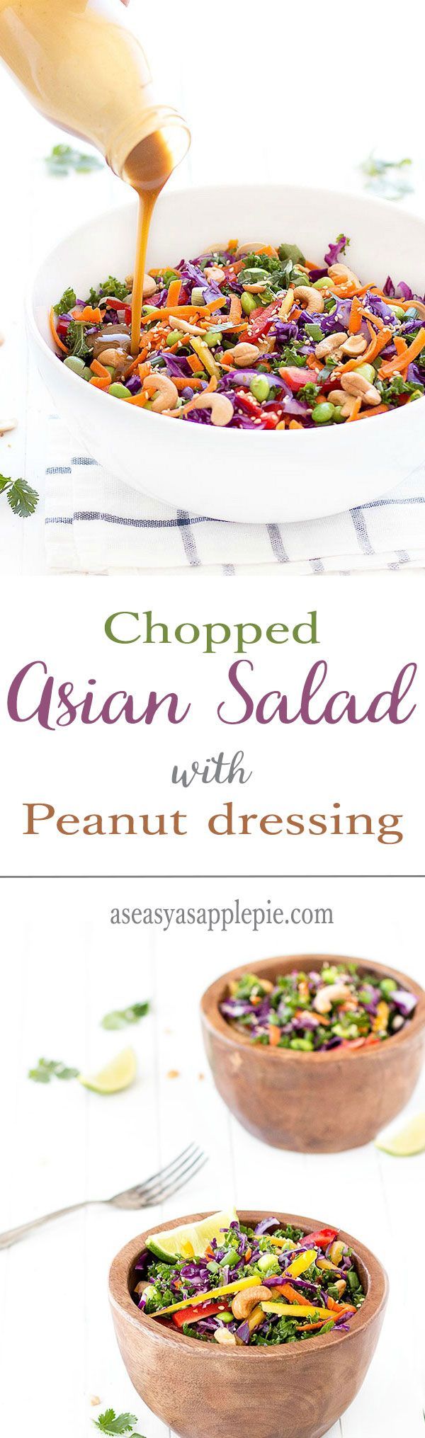 This chopped asian salad with peanut dressing is full of great ingredients that add flavor, texture, color and nutrition!