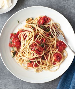 This is my all time favorite recipe. Take about 1/2 the olive oil. Spaghetti With Roasted Tomatoes and Herbs