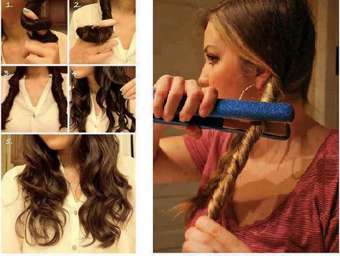 this looks really cute and just easy steps! : part your hair twist the parts run straightener over twists WELLA!