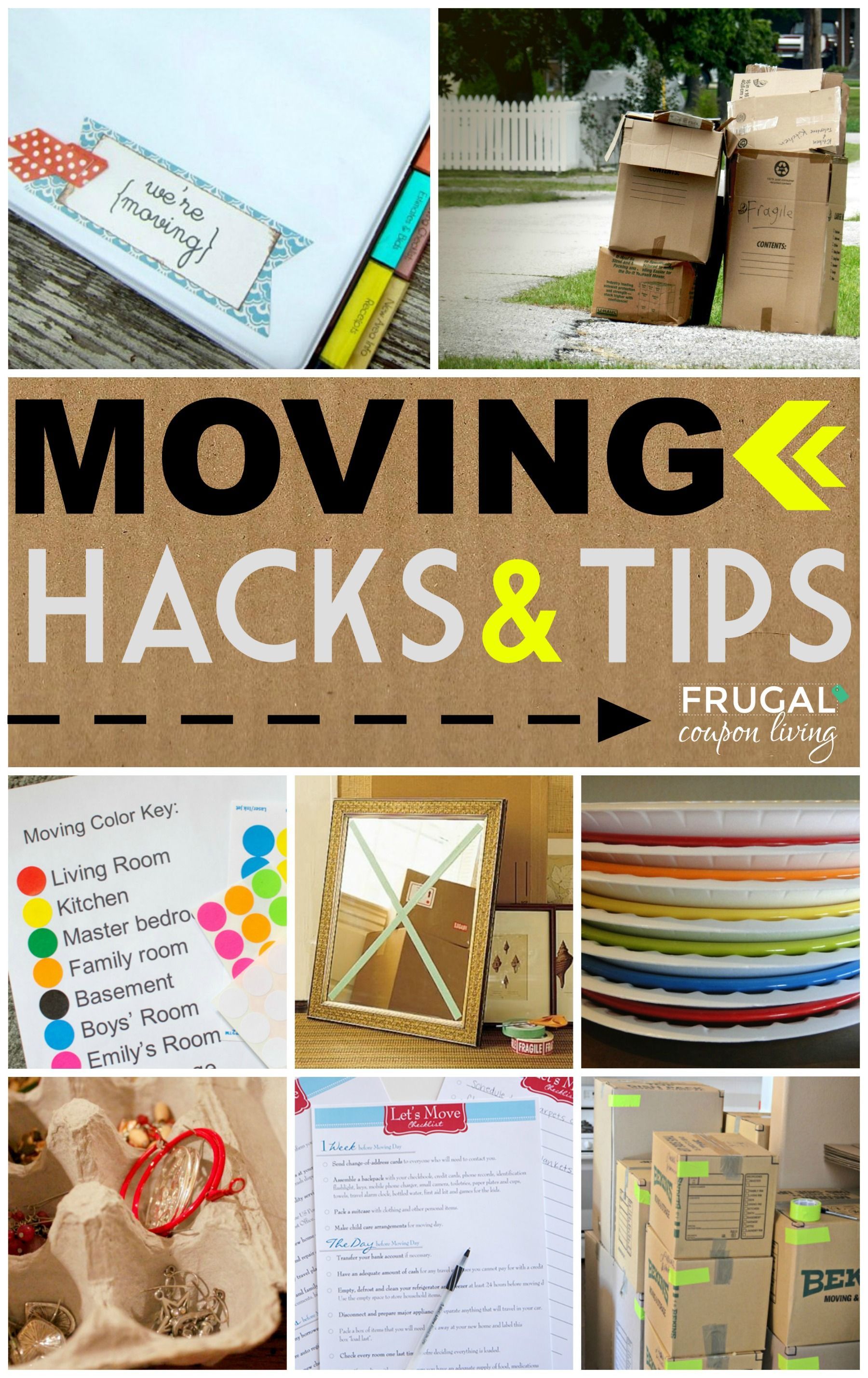 Top 50 Moving Hacks and Tips – Ideas to Make Your Move Easier. Round-Up of Tips and Tricks for relocation and a new home.