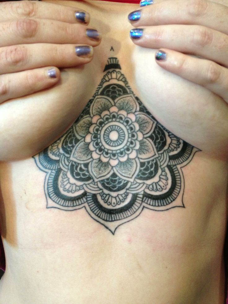 under boob sternum tattoo designs