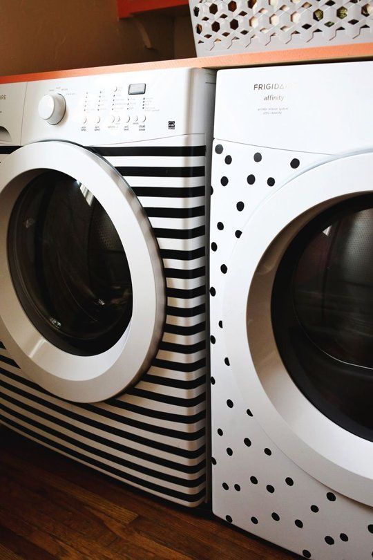 Washer & Dryer Makeover: Temporary, Fast & Just $8 A Beautiful Mess | Apartment Therapy