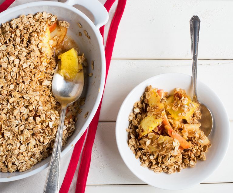 Apple Pineapple Crisp — dessert for breakfast! Get the recipe on our blog.