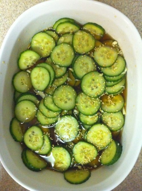 Asian Cucumber Salad..this sounds delicious  AND I have all of the ingredients!