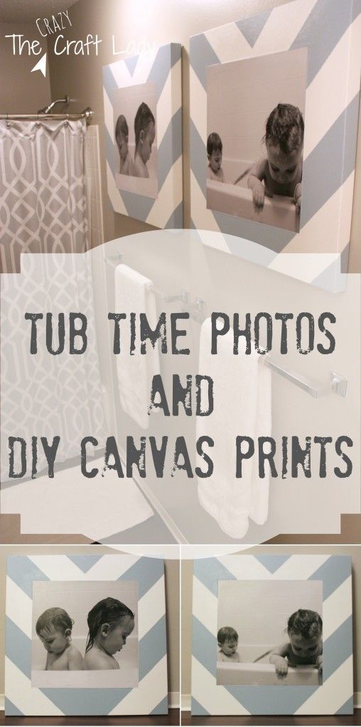 Bath Time Photos and DIY Canvas Prints Tutorial – I love this idea for a bathroom decoration! So cute.
