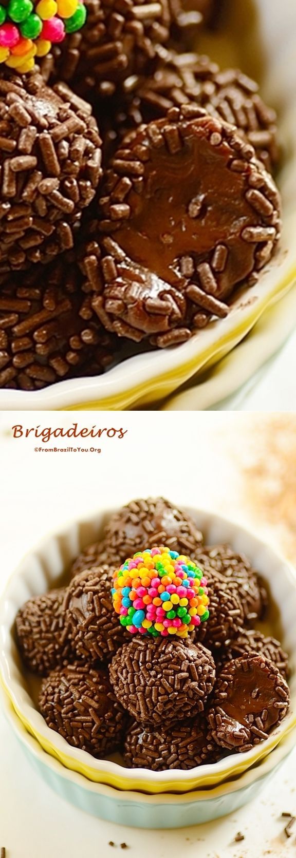 Brigadeiros (prepared either in the MICROWAVE or on the STOVETOP) — Brazil’s famous chocolate fudge balls…Five-ingredient,