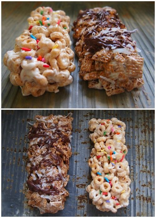 Cereal Bars – On The Go Breakfast! Works with every kind of cereal- I’ve done chex with peanut butter, kashi go lean crunch,