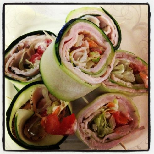 cucumber roll ups are a great way to get protein and veggies without the carbs