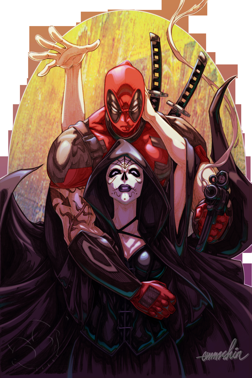 Deadpool and Mistress Death (Commission) by emmshin on deviantART