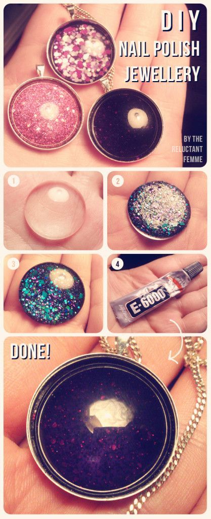 DIY Nail Polish Jewelry – I keep seeing really detailed nail art. But it’s too temp for me to spend the time and money to do.