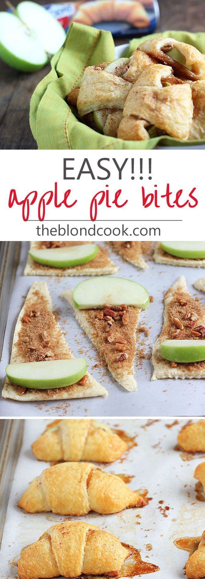 EASY Apple Pie Bites made with crescent rolls… these taste better than apple pie!!