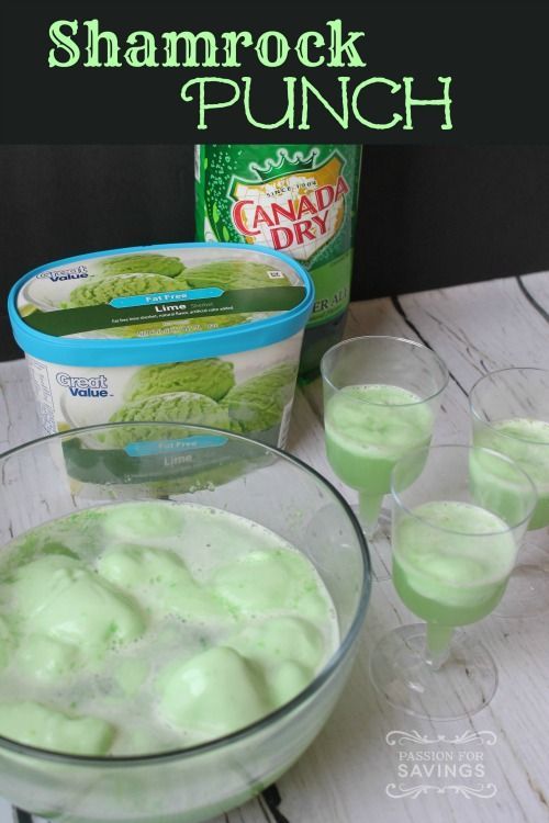 Easy St. Patrick’s Day Drink Idea! Make Shamrock Punch for St. Patrick’s Day or your next party, would also be really cute as a