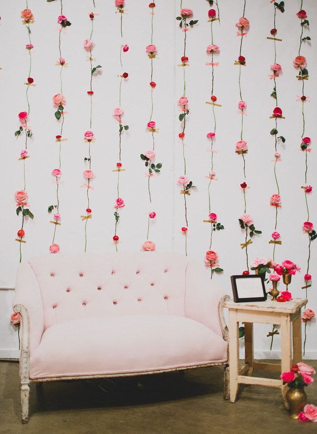 Fresh Flower Wall | 21 Stunning DIY Wedding Photo Booth Backdrops