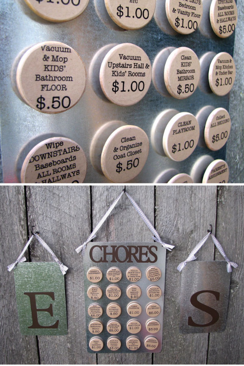 Here’s a great idea, create a chore board and when the kids want money, they pick out tasks that equal the amount they want to