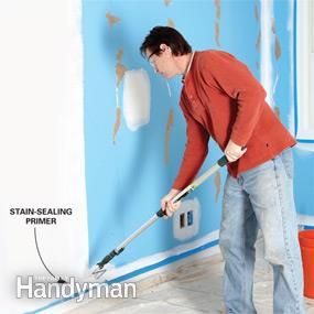 <strong>Step 1:</strong> Start by prepping the walls -   How to skim coat to get rid of textured walls.
