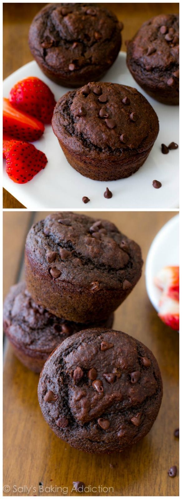 I make these Low Fat, Skinny Double Chocolate Muffins whenever I have a chocolate craving. Which is often!