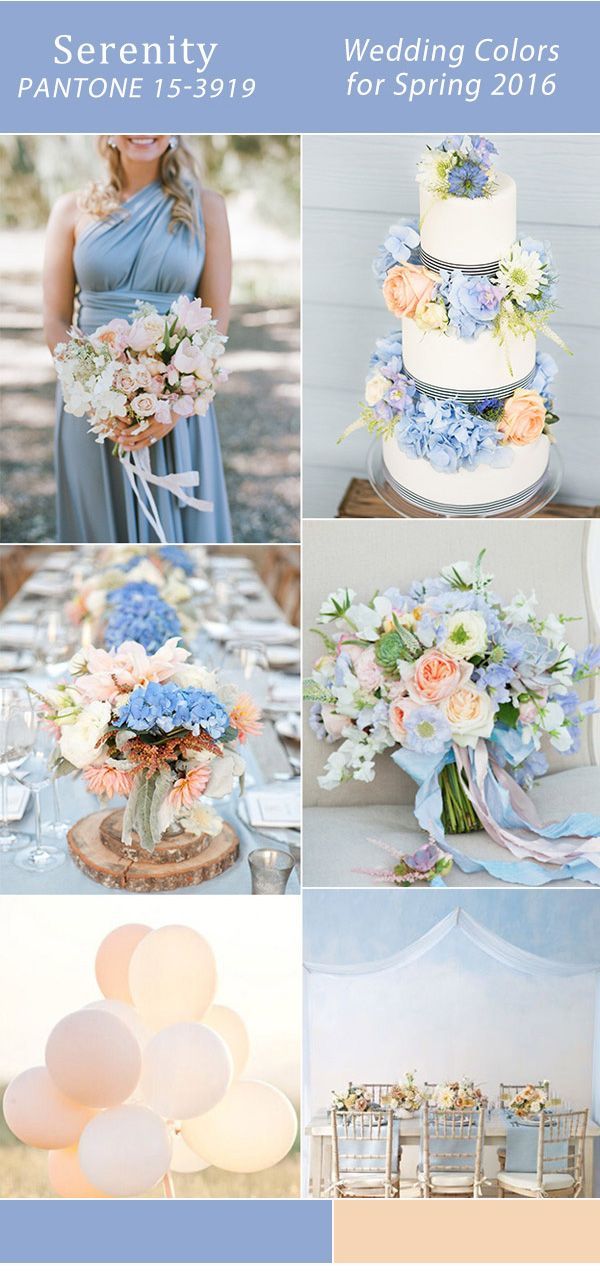 light blue and peach spring wedding colors 2016 trends