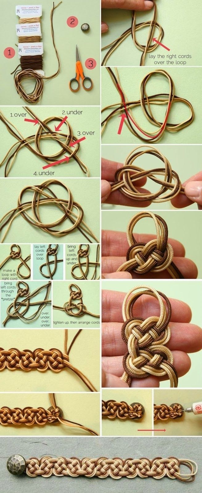 Lovely ombre celtic knot bracelet tutorial. Pinning this for @Gale L. because I know she loves Celtic knots.