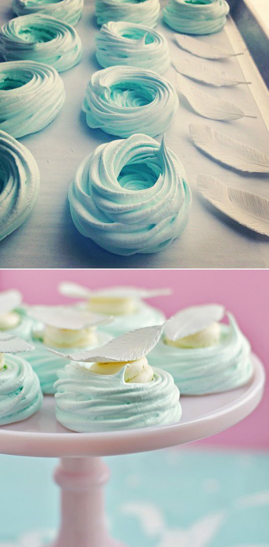 Pastel Meringue Bird Nests | 33 Beautiful Things You Can Make With Food Coloring