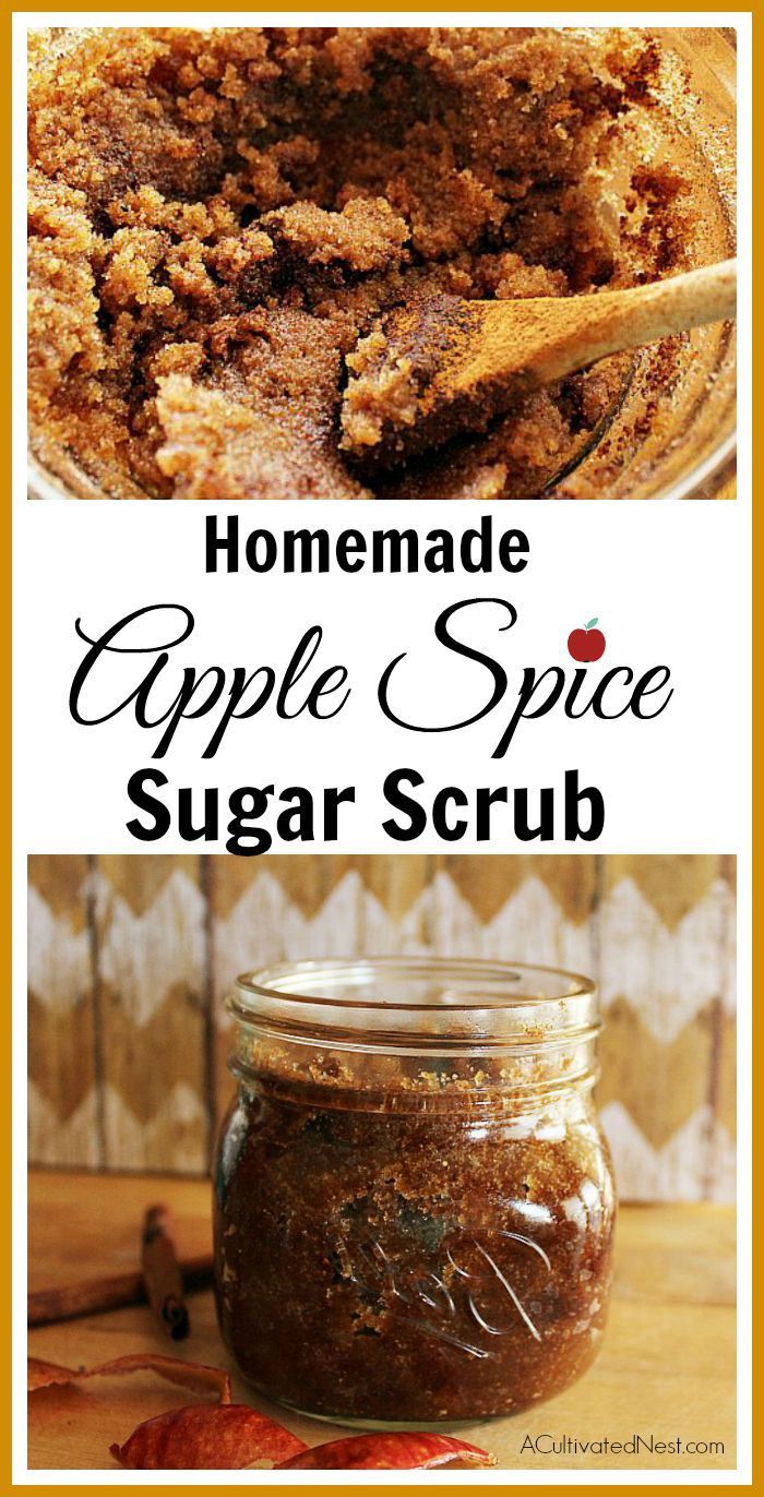 Perfect for fall! This DIY Apple Spice Sugar Scrub is so easy to make and smells good enough to eat. Great for exfoliating .