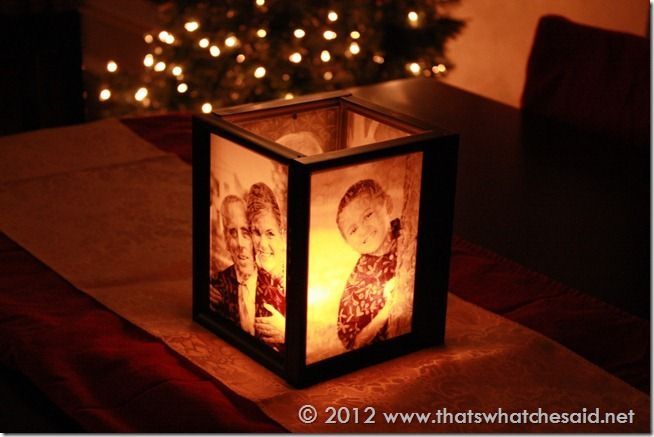Picture Frame luminaries. Great gift for grandparents or far away loved ones.