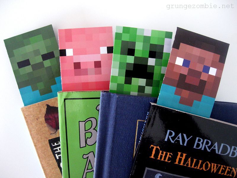 Printable Minecraft Bookmarks | Minecraft Valentines