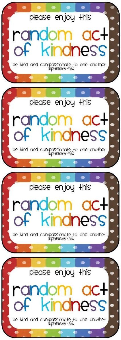 Random acts of kindness-this could be a really fun thing to do with the kids!