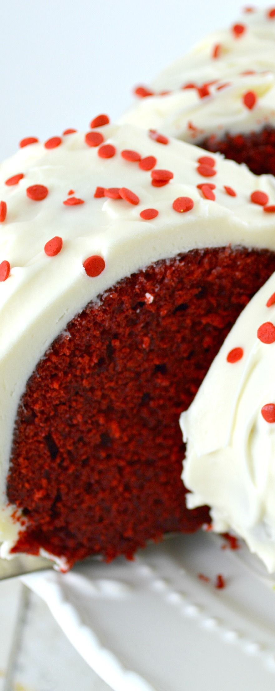 Red Velvet Bundt Cake from Scratch! This cake is amazing. Tender, moist, with just the right amount of chocolate!  And it’s of