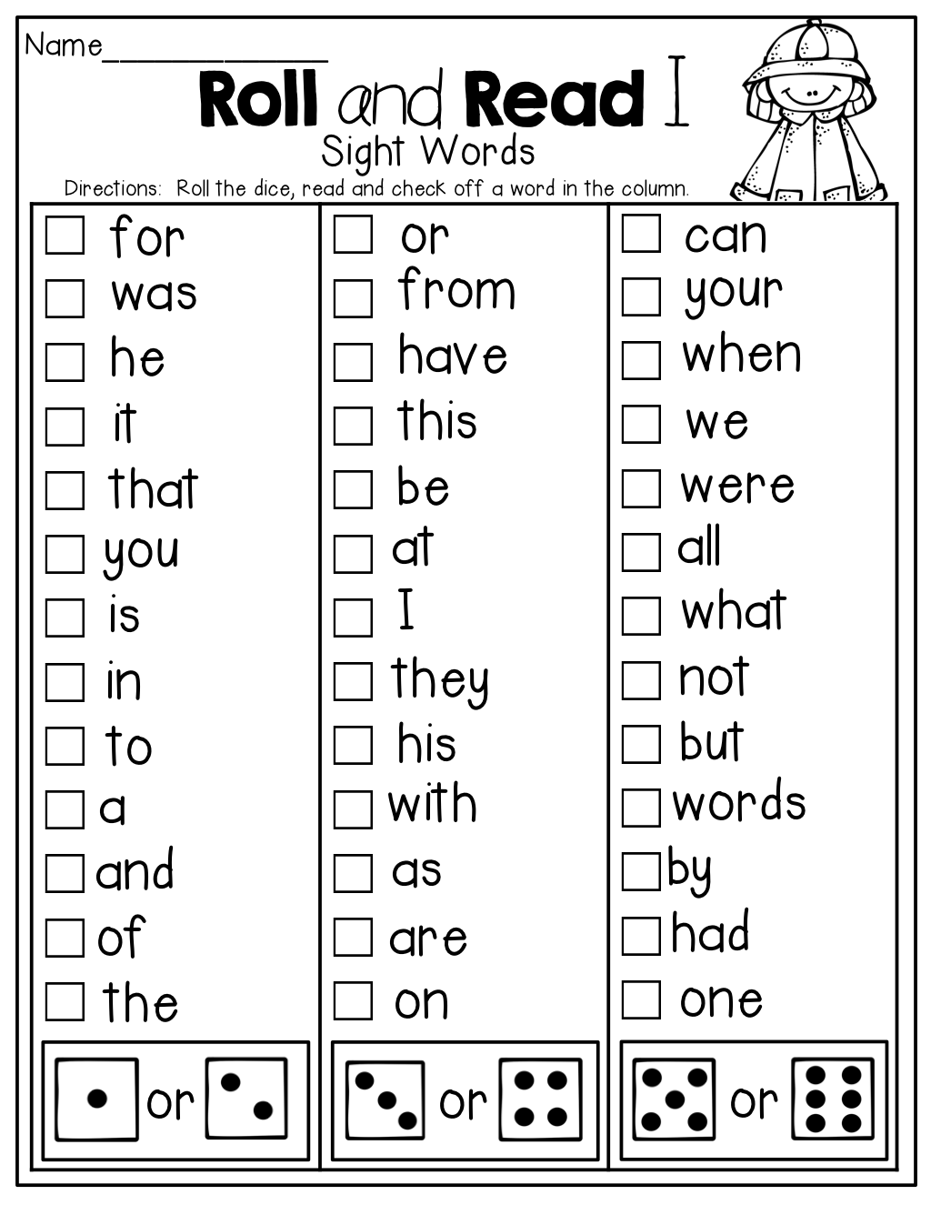 Roll and Read a sight word!  Such a FUN and effective way to practice sight word fluency!