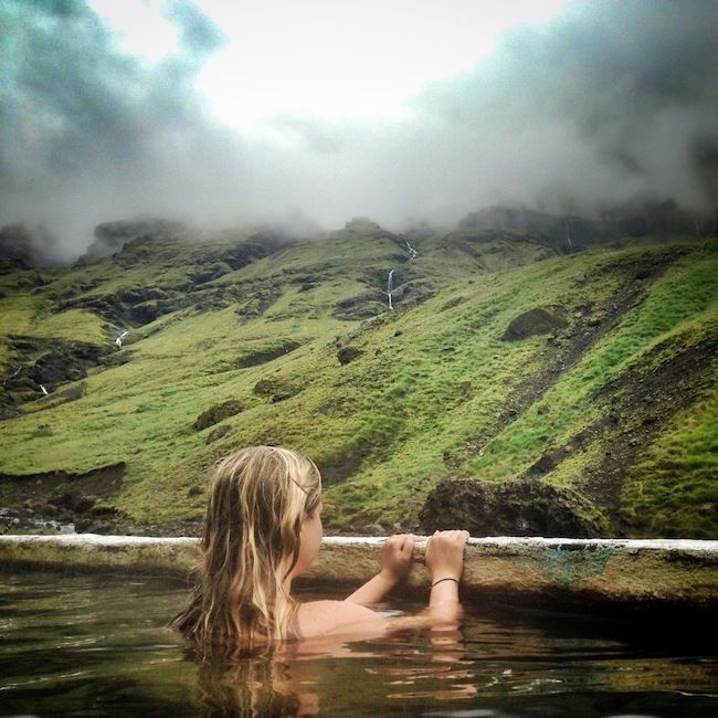 Seljavallalaug, the oldest swimming pool in Iceland. Tucked up in the mountains next to a river in the south, it’s a bit of a