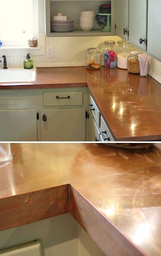 Several DIY countertop ideas, but this copper one is my favorite