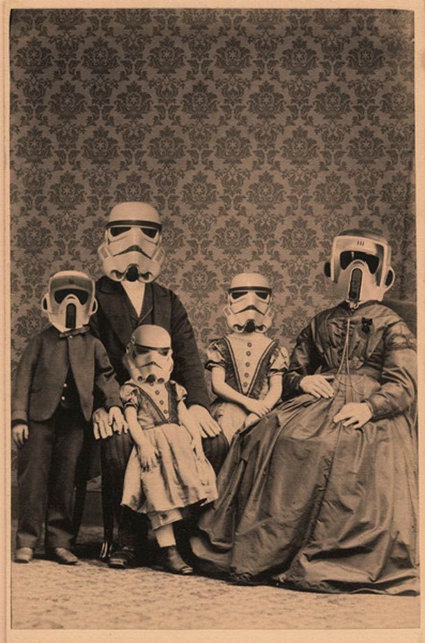 Stormtrooper family- I really would love to have this hanging in a grouping of old family photos