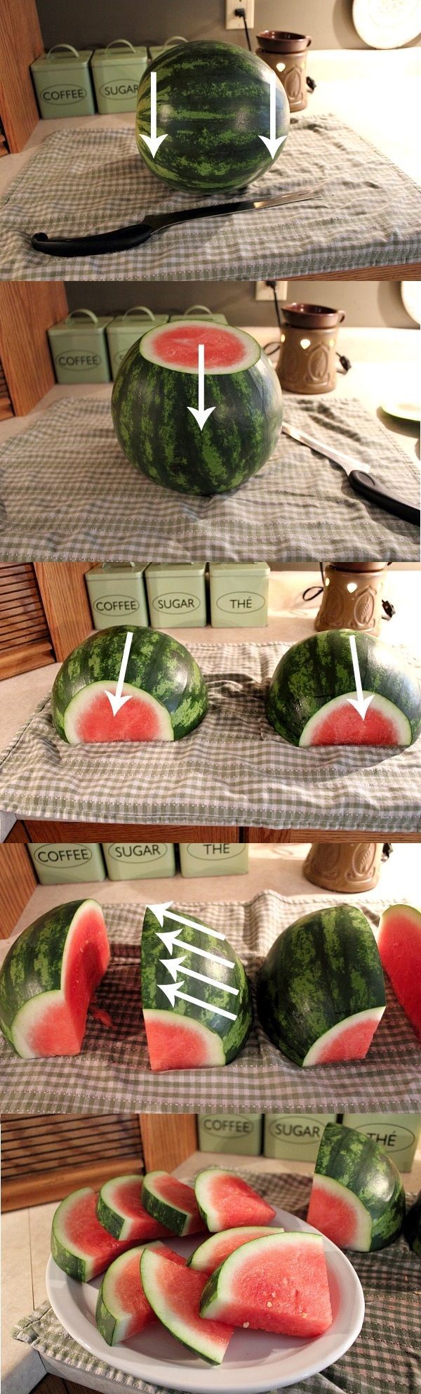 The easy way to cut a watermelon