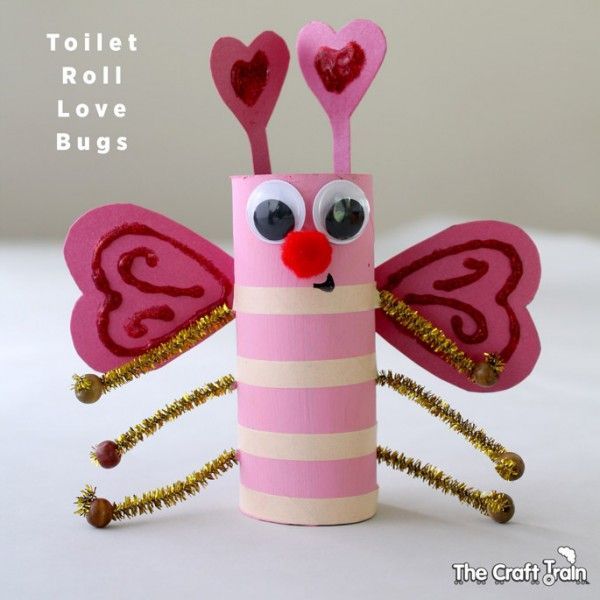 Toilet Roll Love Bugs for Valentine’s Day – cute Valentine’s day craft with paper roll!