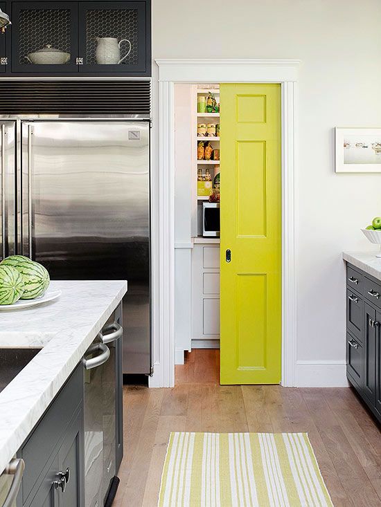 want to energize a space? paint an interior door a bright color!